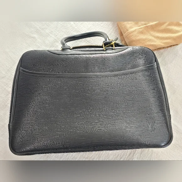 Louis Vuitton Epi Deauville Black Noir Bag Travel Luggage Keepall Speedy Leather - Picture 15 of 15